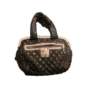 Chanel Coco Cocoon Trolley Rolling Case Black Nylon Silver Hardware